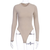 Toloer Autumn Winter New Women's Botop Bottom Round Collar Long Sleeve Jumpsuit