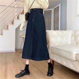 Cowim Skirt Skirt Female Spring Summer 2021 New Medium Long Bag Hip High Waist Slit Show Thin Versatile A-Word Skirt-Outfit