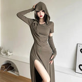 The Fall Of 2025, The New Women's Folded Hooded Desert Body Repair Waist-Skin Open-Fork-Packed