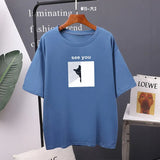 Cartoon Printed Cotton Summer T Shirts Women Soft Kawaii Loose Tees Female Plus Size Short Sleeve Tops for Lady
