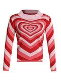 Heart Jacquard Argyle Jumper Sweater-Outfit