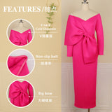 Deep V Bow High-Waisted Ass Party Big-Size Women's Dress