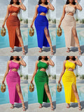 Toloer Style Temu2024 Spring And Summer Diagonal Shoulder Dress Design Sense-Outfit