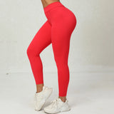 Toloer Embarrassment Line Peach Hip Fitness Yoga Pants V Waist Hip Tight Sports Pants-Outfit