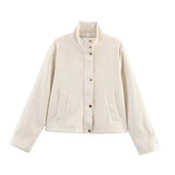 2025 New Women's Velvet Texture Effect Collar Long-Sleeved Jacket Work