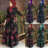 East New Printing Mid-Rise Four-Color Temperament Commuting Four-Sided Bullet Printing Without Velvet Dress