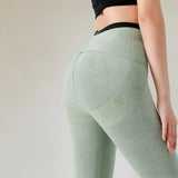 Women's High Waist Winter Green Fleece Tights Ladies Thermo Lined Leggings Slim Fitness Pant Casual