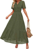Women's V-Neck A-Shaped Hollow Lace Cake