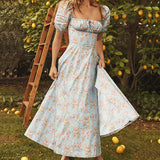 Women's Temperament Floral Lace With Short Lotus Leaf Side Holiday