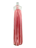 Party Long Dress Loose Backless Sleeveless Summer Long Dress A Line Laceup Halter Neck Sexy Silk Dresses Women Solid-Outfit