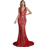 New Annual Evening Dress Sleeveless Sexy V-Neck Dress Party