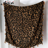 Fashion Women Leopard Print Scarf 180*100cm Foulard Femme Leopard Stole Thin Warm Shawl Winter Cashmere Scarf Good