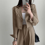 Toloer Suit Jacket Female 2024 Spring And Autumn Small Korean Fried Street New Version Of Casual Suit Jacket Female-Outfit