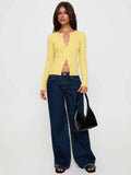 New Women's Sexy Cardigan Street Long-Sleeved Top Solid Color Cardigan