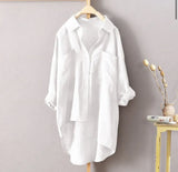 Toloer Casual Wind Pure Color Shirt Autumn Versatile New Women's Cardigan Double Pocket Long Sleeve Women's