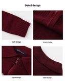 Vintage Polo Collar Zip Up Knit Cardigan-Outfit
