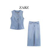 Homemade New Women's Dress Classic Denim Vest M. .