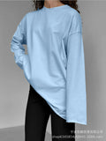 Spring Autumn New Pure Cotton Long-Sleeved T-Shirt Women Hand-Wearing Loose Blouse Hot