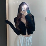 Toloer New Short Slim Thin Coat Early And Fall Korean Zip Cardigan Long-Sleeve Jacket Women's Wear-Outfit