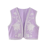 Embroidered Open Tao 2025 Vest National Style Summer Multi-Color Vest Women's