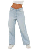 Washed Vintage Blue Versatile Boyfriend Jeans-Outfit