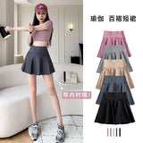 Skirts Summer Thin Women Wear Anti-Light Retling Abdominal Hip College Hips Yoga Skirt High Waist Half