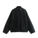 2023 New 15 Color Loose Casual Coat Street Y2K Vertical Collar Dark Button Coat Female B88420-Outfit