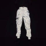 Hong Kong Hip Hop Function Reflective Overalls Men's Casual Little Pants Side Zipper Multi-Pocket Reflective Pants-Outfit