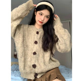 Toloer Lazy Wind Soft Glutinous Sweater Spring And Autumn Winter 2025 New High-End Blouse Knitted Thick Open-Shirt Coat
