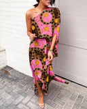 Independent Station Sexy And Popular Style Oblique Shoulder Single-Sleeved Dress For Women-Outfit