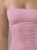 Paneled Solid Color Bandeau Top-Outfit