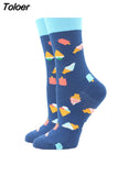 Socks Women Funny Harajuku Colorful Socks Cute Egg Food Art Printing Comfortable Fashion Harajuku Socks 2023