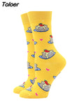 Socks Women Funny Harajuku Colorful Socks Cute Egg Food Art Printing Comfortable Fashion Harajuku Socks 2023