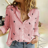 Printed Cotton Linen Women Shirt Plus Size 5XL Single Breasted Turndown Collar Female Shirts 2021 Spring Loose Casual