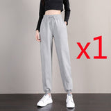 Toloer Pants Korean Version Loose Thin Students Tied Everything Ins Trend Casual Pants Autumn Women's Pants-Outfit