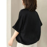 Stylish Letter Printed T-shirt Women's Clothing Loose Gauze Spliced Summer Thin Round Neck Korean Shirring