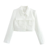 2025 New Women's Double Pocket Coat Top + Pants