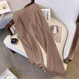 Toloer Wide Leg Pants Women's Pants Spring And Autumn 2024 New High Waist Hanging Feeling Straight Tube Advanced Sense Show Thin Pink Pants Summer-Outfit