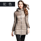 2024 New Autumn And Winter Light Down Jacket Female Long Plus Size Hood Slim Plus Plus Size Coat-Outfit