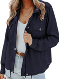 Zipper Jacket Women Button Down Outerwear Spring Autumn Casual Streetwear Drawstring Hem Jackets Fashion Aesthetic Female