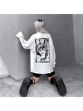 Cartoon Horror Graphic T-shirt Women Character Print Loose Punk Japanese T Shirts Pullover Top Harajuku Street Tees-Outfit