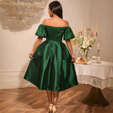 Women's Sexy Shoulder Dress Fashion Elegant Glids Body Dressing Party Evening Dress