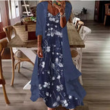Toloer 2024 Summer Women's Print Holiday Dress Indian Style High Skirt Skirt Two Sets-Outfit
