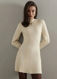Half-Necked Dress Knitted Dress Spring 2025 Temperament Tweed A-Word