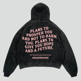 Cotton Unisex Hoodie Print Quote Plans To Prosper You And Not To Harm You, Plans To Give You Hope And A Future-Outfit