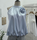 Shooting French Gold Wind Hanging Shoulder Waistcoat Woman Design Feel Sleeveless Bud Top Loose Shirt