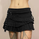 Toloer Street Personality Chicken Eye Low Waist Skirt 2023 Spring / Summer New Hot Girl Style-Outfit