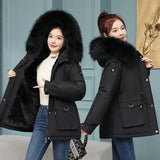 Send To Overcome The Female Short Korean Version Of Fashion Loose Tooling Down Cotton Clothes Winter Waist Large Size Thick Small Padded Clothes-Outfit