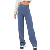 Trousers High Waist Pocket Wide Leg