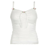 Spring And Summer New Women's Wear Ins Street Online Celebrity Flower Lace Romantic Style Small Sling Vest Girl-Outfit